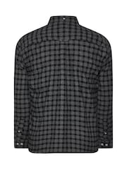 Қара - BadRhino Big & Tall Brushed Check Ұзын жеңді көйлек - 6суретінің 6 суреті