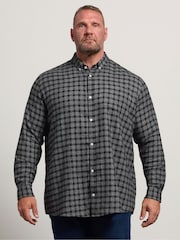 BadRhino Big & Tall Black Long Brushed Check Long Sleeve Shirt - Image 1 of 6