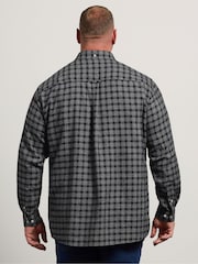 BadRhino Big & Tall Black Long Brushed Check Long Sleeve Shirt - Image 3 of 6