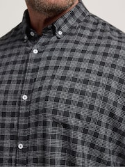 BadRhino Big & Tall Black Long Brushed Check Long Sleeve Shirt - Image 4 of 6