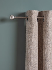 Brushed Silver Ball Finial Extendable Curtain 19mm Pole Kit - Image 2 of 5
