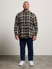BadRhino Big & Tall Brown Long Brushed Check Long Sleeve Shirt - Image 2 of 6