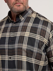BadRhino Big & Tall Brown Long Brushed Check Long Sleeve Shirt - Image 4 of 6