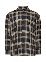 BadRhino Big & Tall Brown Long Brushed Check Long Sleeve Shirt - Image 5 of 6