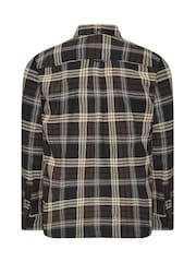 BadRhino Big & Tall Brown Long Brushed Check Long Sleeve Shirt - Image 6 of 6