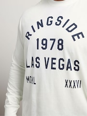 Hvit - Lang - BadRhino Big & Tall Ringside Las Vegas langermet t-skjorte - Bilde 4 av 6