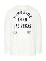 Hvit - Lang - BadRhino Big & Tall Ringside Las Vegas langermet t-skjorte - Bilde 5 av 6
