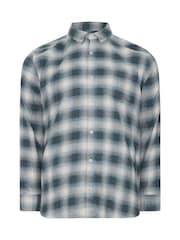 Көк - BadRhino Big & Tall Brushed Check Ұзын жеңді көйлек - 6суретінің 5 суреті