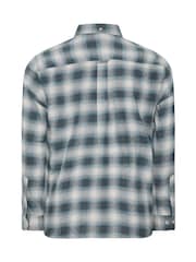 Көк - BadRhino Big & Tall Brushed Check Ұзын жеңді көйлек - 6суретінің 6 суреті