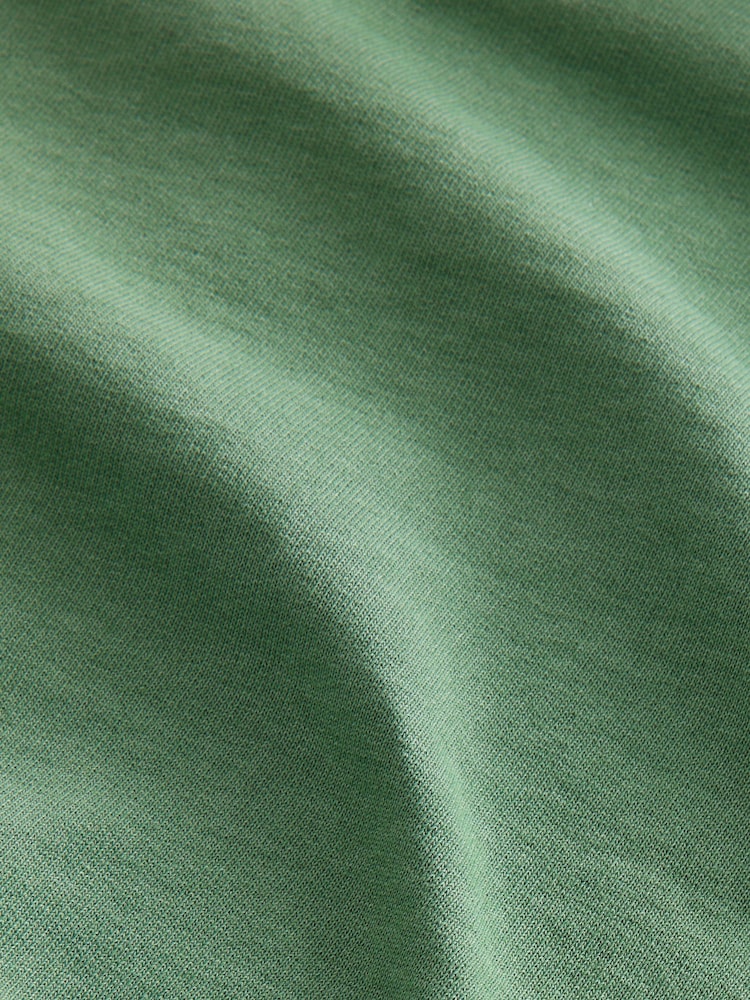 Dark Green Raw Hem Detail Washed Crew Neck Sweatshirt - Image 6 of 6