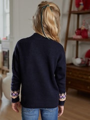 Navy Blue Christmas Tree Matching Family Older Girls Jumper (3-16yrs) - Image 3 of 5