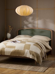 Soft Twill Forest Green Matson Wooden Bed Frame - Image 1 of 7