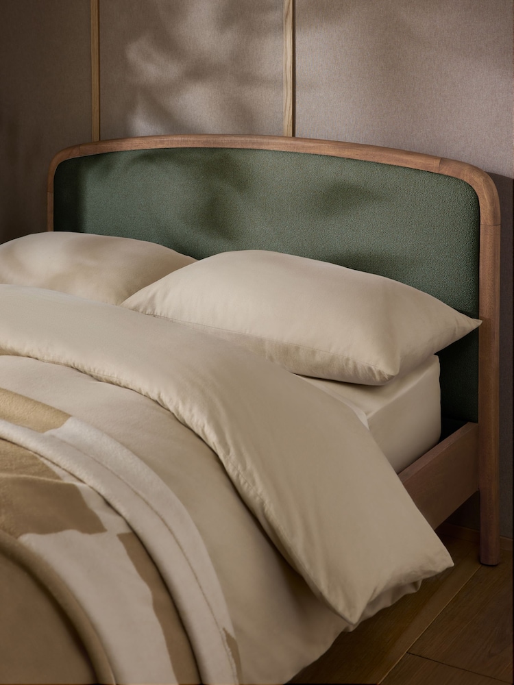 Soft Twill Forest Green Matson Wooden Bed Frame - Image 2 of 7 Soft Twill Forest Green Matson Wooden Bed Frame - Image 2 of 7