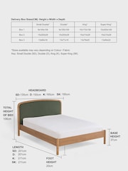 Soft Twill Forest Green Matson Wooden Bed Frame - Image 3 of 7
