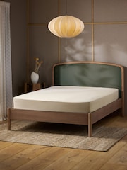 Soft Twill Forest Green Matson Wooden Bed Frame - Image 4 of 7