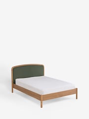 Soft Twill Forest Green Matson Wooden Bed Frame - Image 6 of 7