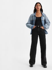 Levi's® Black Ribcage Wide Leg 100% Cotton Jeans - Image 1 of 9