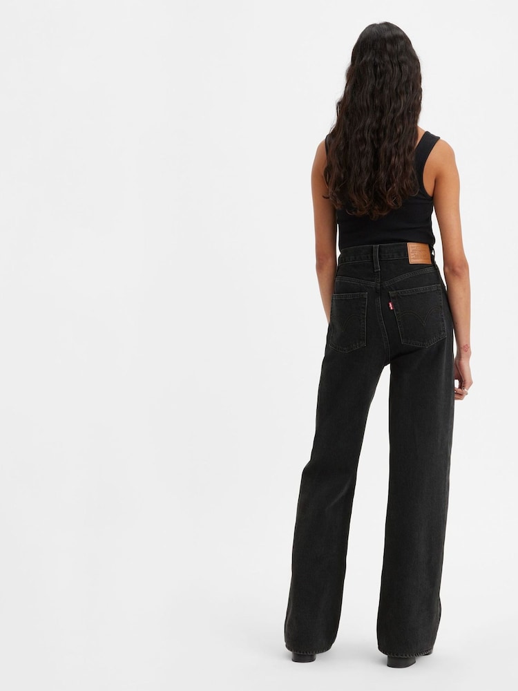 Levi's® Black Ribcage Wide Leg 100% Cotton Jeans - Image 3 of 9
