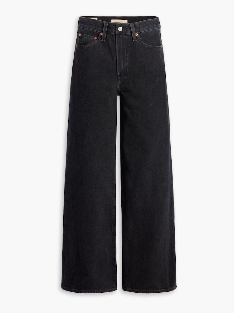 Levi's® Black Ribcage Wide Leg 100% Cotton Jeans - Image 6 of 9