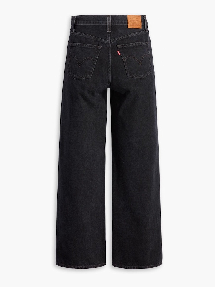 Levi's® Black Ribcage Wide Leg 100% Cotton Jeans - Image 7 of 9