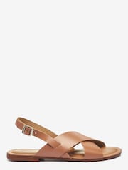 Tan Brown Regular/Wide Fit Forever Comfort® Cross Front Slingback Sandals - Image 2 of 5