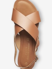Tan Brown Regular/Wide Fit Forever Comfort® Cross Front Slingback Sandals - Image 4 of 5