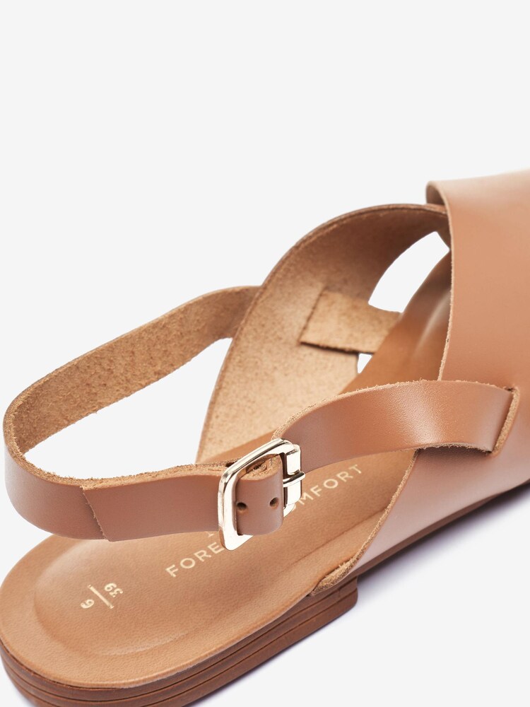 Tan Brown Regular/Wide Fit Forever Comfort® Cross Front Slingback Sandals - Image 5 of 5 Tan Brown Regular/Wide Fit Forever Comfort® Cross Front Slingback Sandals - Image 5 of 5