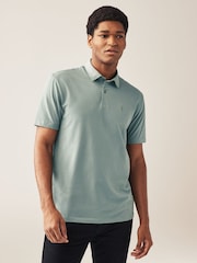 Navy/Light Neutral/Pink/Sage Green/Blue Regular Fit Short Sleeve Jersey Polo Shirts 5 Pack - Image 4 of 12