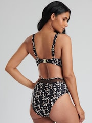 South Beach Black Animal Mesh Panel Top and Briefs - Image 2 of 5
