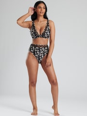 South Beach Black Animal Mesh Panel Top and Briefs - Image 4 of 5