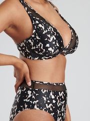 South Beach Black Animal Mesh Panel Top and Briefs - Image 5 of 5