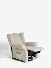 Chunky Weave Mid Natural Riser Recliner Sherlock Highback Armchair - Image 10 of 14