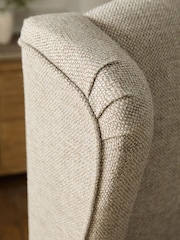 Chunky Weave Mid Natural Riser Recliner Sherlock Highback Armchair - Image 7 of 14
