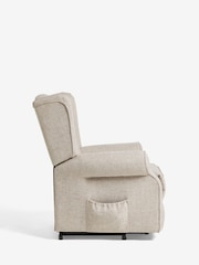 Chunky Weave Mid Natural Riser Recliner Sherlock Highback Armchair - Image 9 of 14