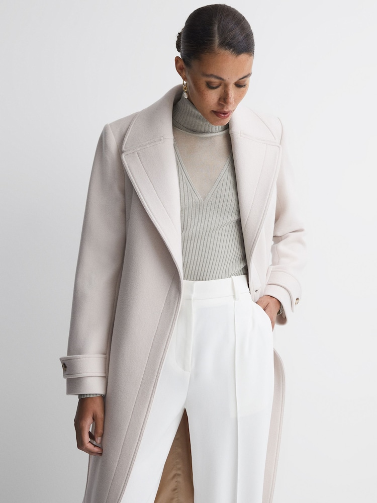 Reiss Silver Tanya Metallic Ribbed Mesh Panel Funnel Neck Top - Image 6 of 6 Reiss Silver Tanya Metallic Ribbed Mesh Panel Funnel Neck Top - Image 6 of 6