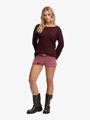 Superdry Red Athletic Essentials Fold Over Towelling Shorts - Image 3 of 7