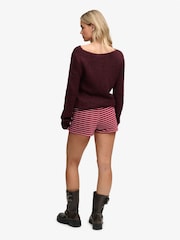 Superdry Red Athletic Essentials Fold Over Towelling Shorts - Image 4 of 7