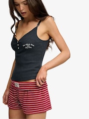 Superdry Red Athletic Essentials Fold Over Towelling Shorts - Image 6 of 7