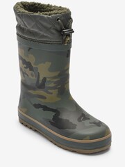 Khaki Camo Warm Lined Cuff Wellies - Image 2 of 4