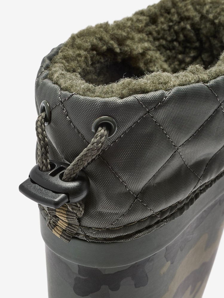 Khaki/Camouflage - Warm gefütterte Gummistiefel mit Umschlagschaft - Bild 4 von 4 Khaki/Camouflage - Warm gefütterte Gummistiefel mit Umschlagschaft - Bild 4 von 4