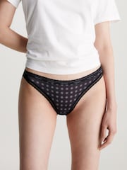 Calvin Klein Black Lace Edge Dot Bikini Briefs - Image 1 of 5