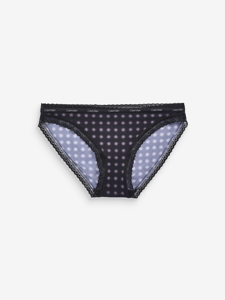 Calvin Klein Black Lace Edge Dot Bikini Briefs - Image 5 of 5