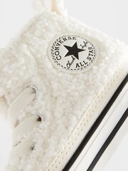 Converse Cream All Star 1V Borg Teddy High Top Trainers - Image 7 of 9