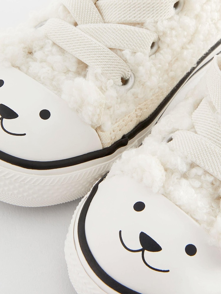 Converse Cream All Star 1V Borg Teddy High Top Trainers - Image 9 of 9
