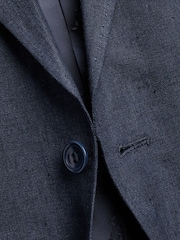 Charles Tyrwhitt Blue 100% Linen Slim Fit Jacket - Image 5 of 5