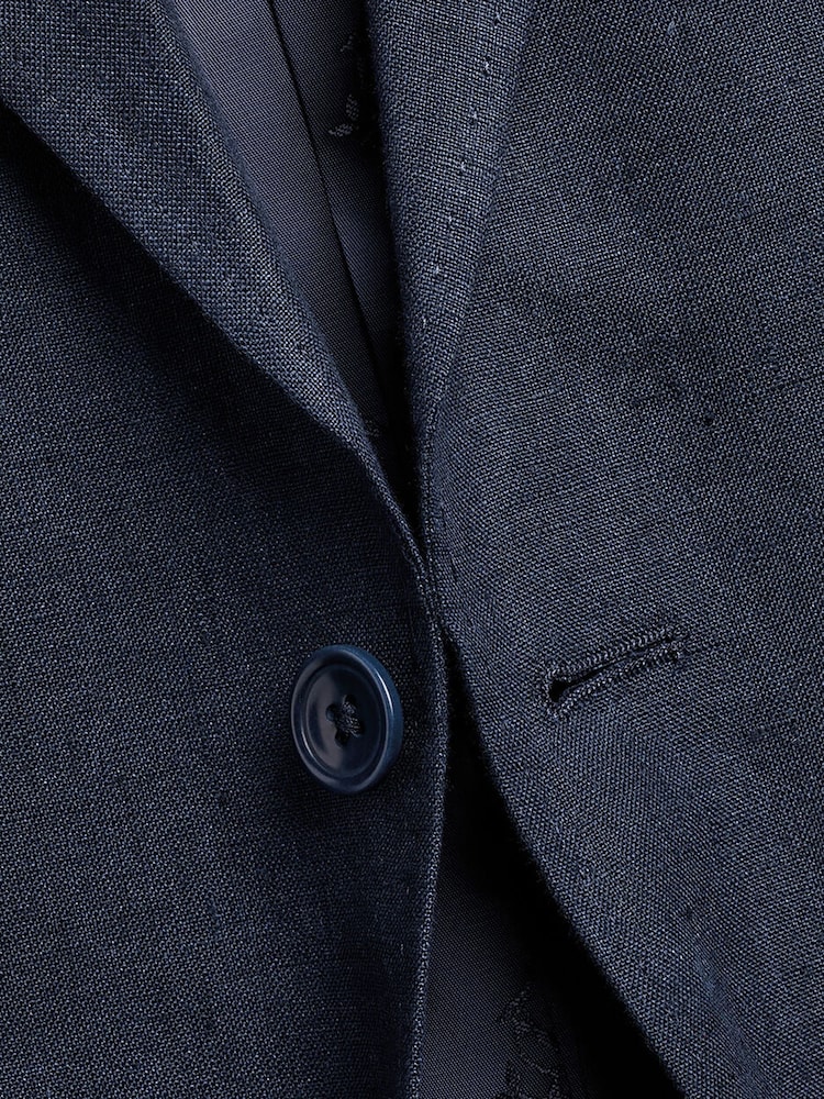 Charles Tyrwhitt Blue 100% Linen Slim Fit Jacket - Image 5 of 5