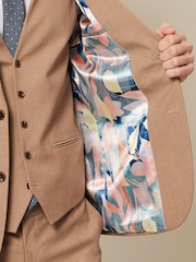 Marl Taupe Slim Fit Motionflex Stretch Suit Jacket - Image 4 of 8