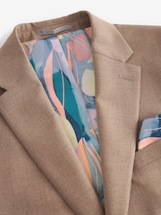 Marl Taupe Slim Fit Motionflex Stretch Suit Jacket - Image 5 of 8