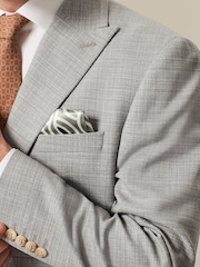 Grey Tailored Fit Textured Suit Jacket - Image 4 of 9