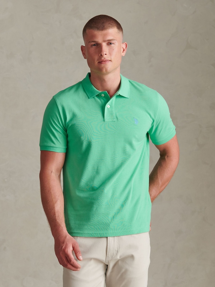 Jade Grün - U.S. Polo Assn. Double Horsemen Polo-Shirt - Bild 1 von 6